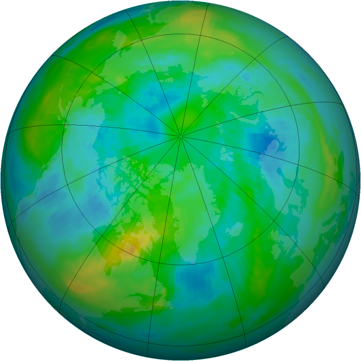Arctic ozone map for 02 October 1987